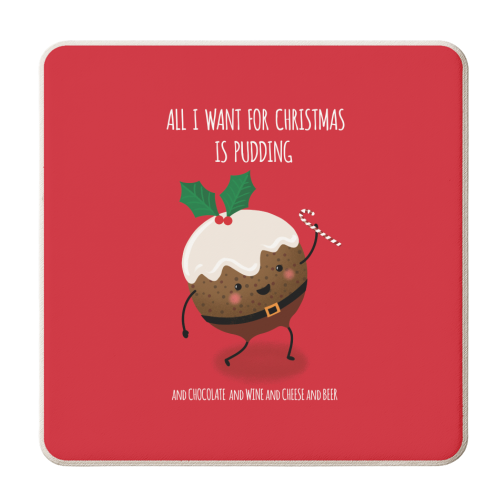Christmas Pudding - personalised beer coaster by Mandy Kippax