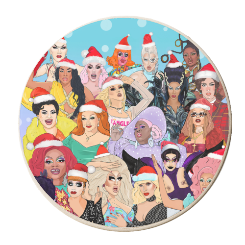 Christmas Queens - personalised beer coaster by The Queer Store