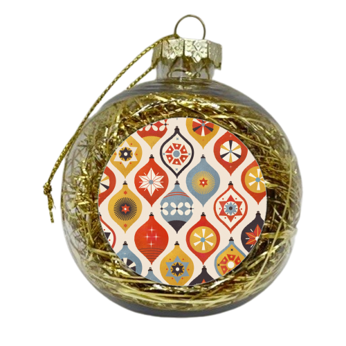 Christmas Retro Baubles Pattern - xmas bauble by Ania Wieclaw
