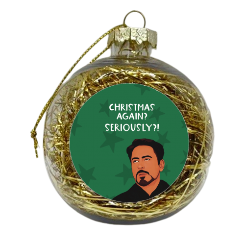 Christmas: Robert Downey Jr Meme - xmas bauble by Giddy Kipper