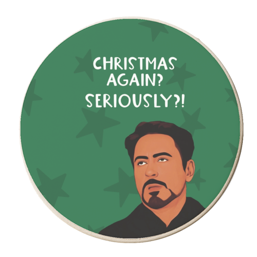 Christmas: Robert Downey Jr Meme - personalised beer coaster by Giddy Kipper