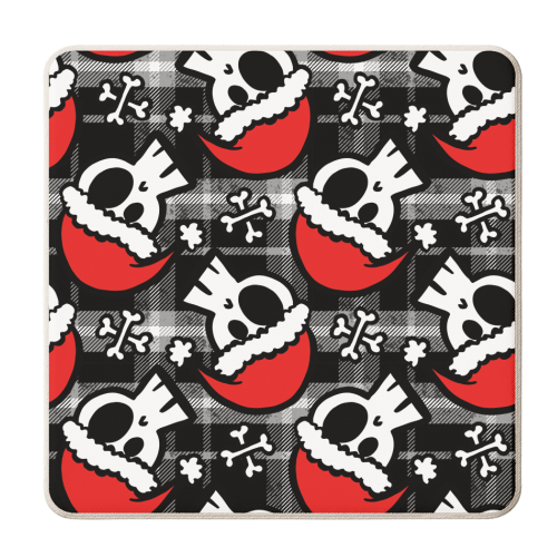 Christmas Skull Heads - personalised beer coaster by Cassie Swindlehurst