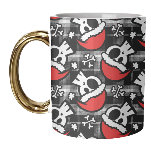 Christmas Skull Heads - unique mug by Cassie Swindlehurst