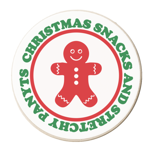 Christmas Snack and Stretchy Pants - personalised beer coaster by AbiGoLucky