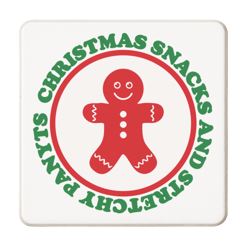 Christmas Snack and Stretchy Pants - personalised beer coaster by AbiGoLucky