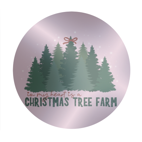 Taylor's Christmas Tree Farm - Circle Sticker by Giddy Kipper