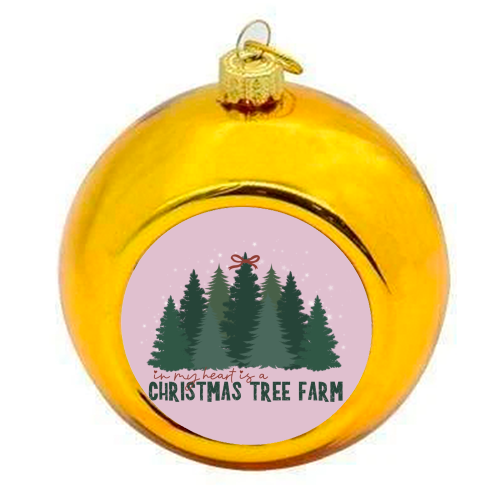 Taylor's Christmas Tree Farm - colourful christmas bauble by Giddy Kipper
