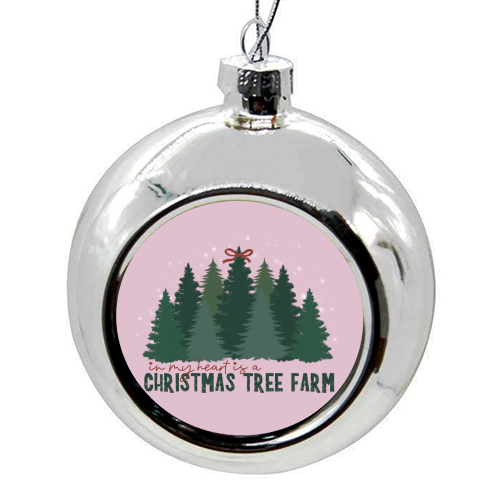 Taylor's Christmas Tree Farm - colourful christmas bauble by Giddy Kipper