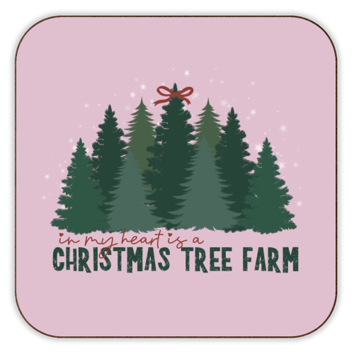 Taylor's Christmas Tree Farm - personalised beer coaster by Giddy Kipper
