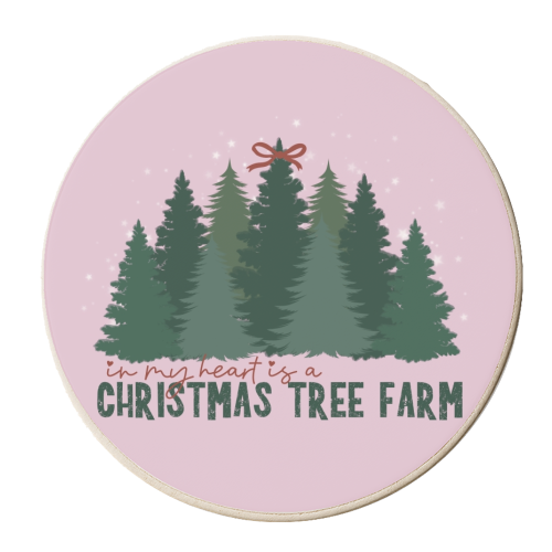 Taylor's Christmas Tree Farm - personalised beer coaster by Giddy Kipper
