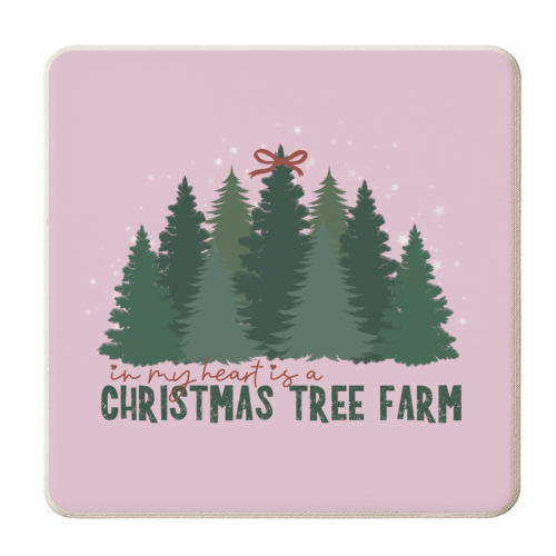 Taylor's Christmas Tree Farm - personalised beer coaster by Giddy Kipper