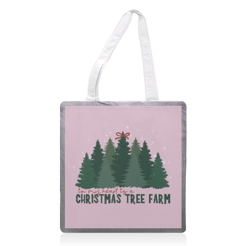 Taylor's Christmas Tree Farm - printed canvas tote bag by Giddy Kipper