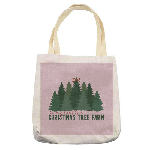 Taylor's Christmas Tree Farm - printed canvas tote bag by Giddy Kipper