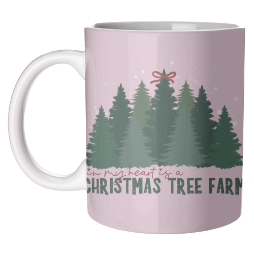 Taylor's Christmas Tree Farm - unique mug by Giddy Kipper