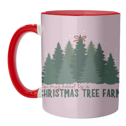Taylor's Christmas Tree Farm - unique mug by Giddy Kipper