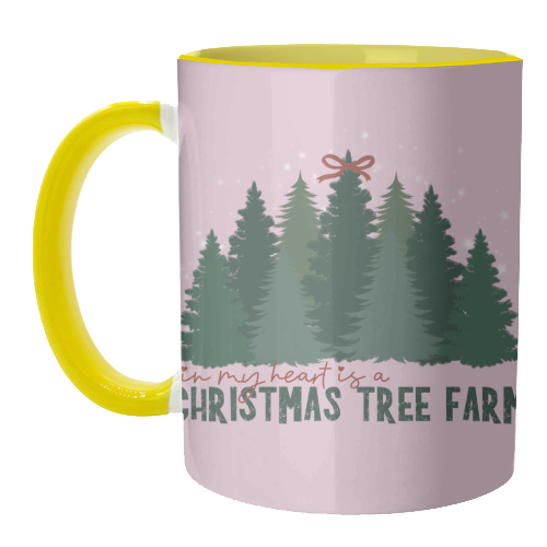 Taylor's Christmas Tree Farm - unique mug by Giddy Kipper