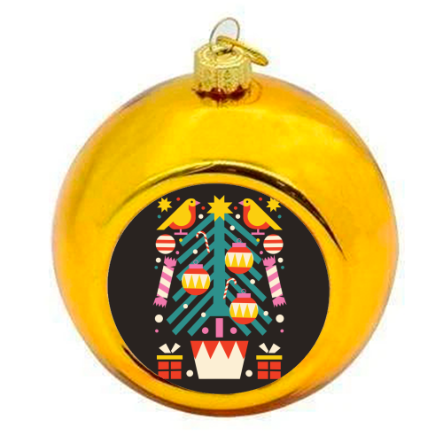 Christmas Tree Geometric Design - colourful christmas bauble by AbiGoLucky
