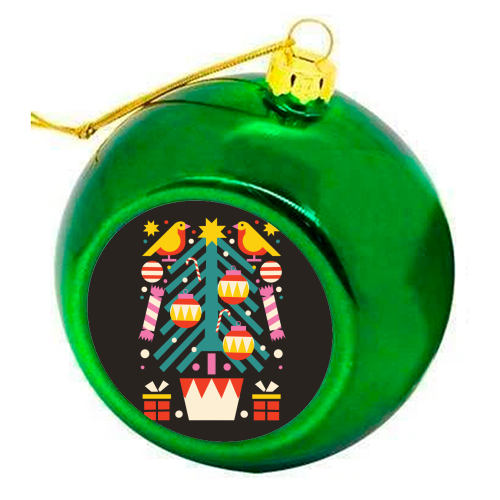 Christmas Tree Geometric Design - colourful christmas bauble by AbiGoLucky