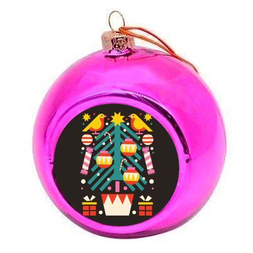 Christmas Tree Geometric Design - colourful christmas bauble by AbiGoLucky