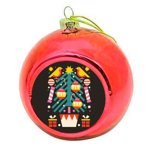 Christmas Tree Geometric Design - colourful christmas bauble by AbiGoLucky