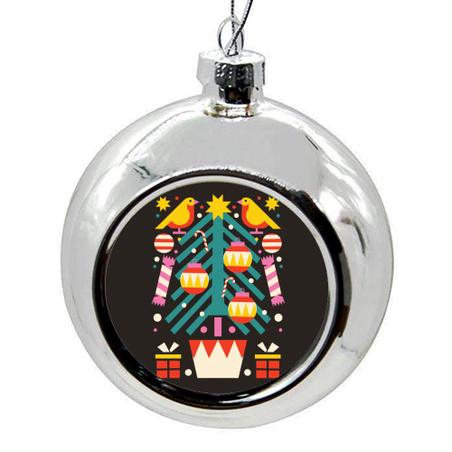 Christmas Tree Geometric Design - colourful christmas bauble by AbiGoLucky