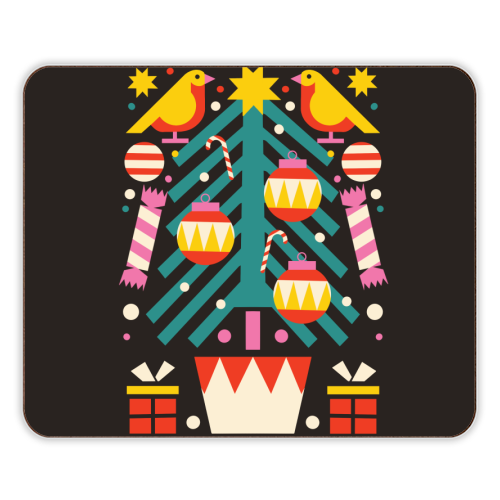 Christmas Tree Geometric Design - designer placemat by AbiGoLucky