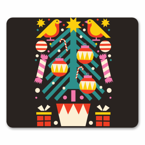 Christmas Tree Geometric Design - mouse mat by AbiGoLucky