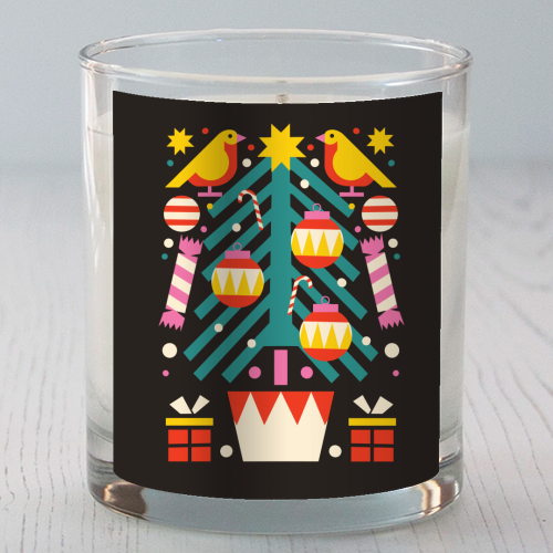 Christmas Tree Geometric Design - scented candle by AbiGoLucky