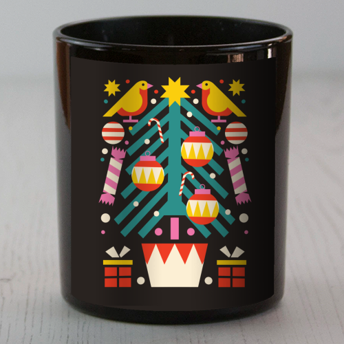 Christmas Tree Geometric Design - scented candle by AbiGoLucky