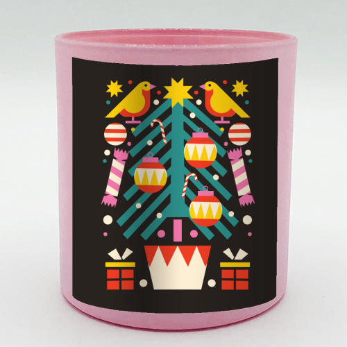 Christmas Tree Geometric Design - scented candle by AbiGoLucky