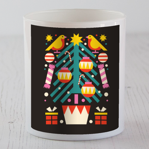 Christmas Tree Geometric Design - scented candle by AbiGoLucky