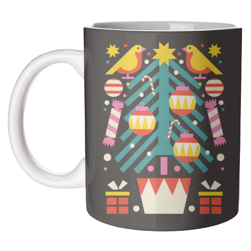 Christmas Tree Geometric Design - unique mug by AbiGoLucky