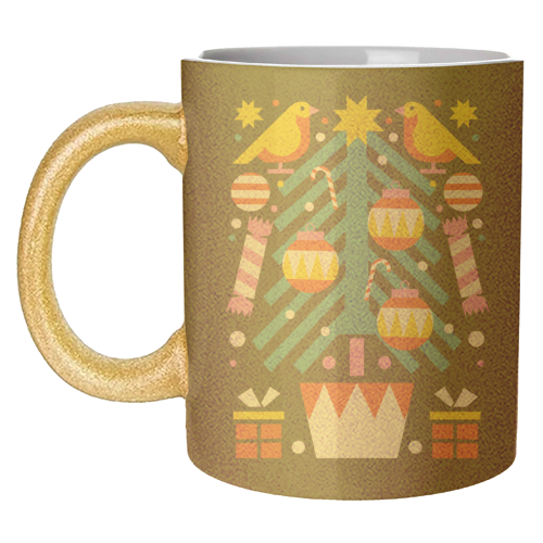 Christmas Tree Geometric Design - unique mug by AbiGoLucky