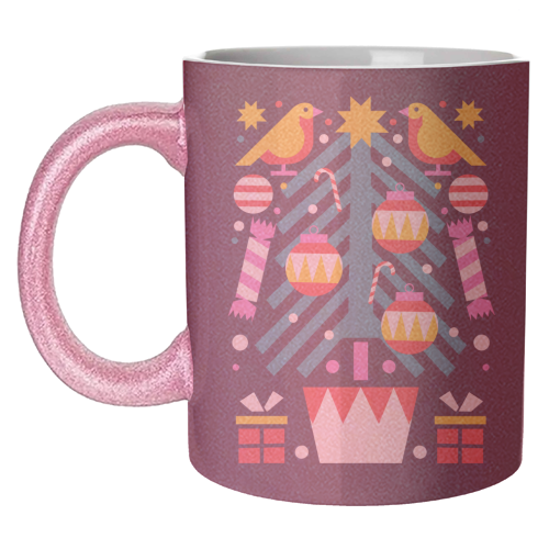 Christmas Tree Geometric Design - unique mug by AbiGoLucky