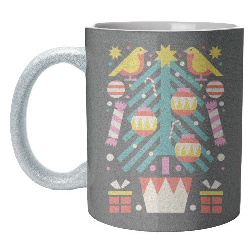 Christmas Tree Geometric Design - unique mug by AbiGoLucky