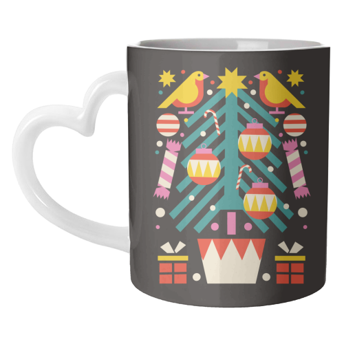 Christmas Tree Geometric Design - unique mug by AbiGoLucky