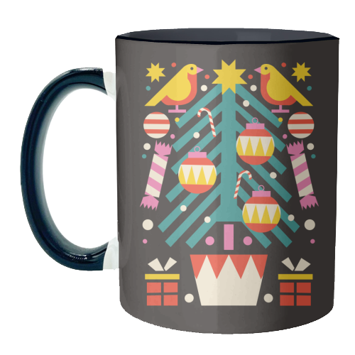 Christmas Tree Geometric Design - unique mug by AbiGoLucky