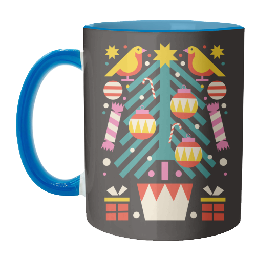 Christmas Tree Geometric Design - unique mug by AbiGoLucky