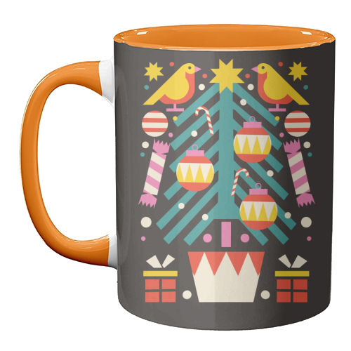 Christmas Tree Geometric Design - unique mug by AbiGoLucky