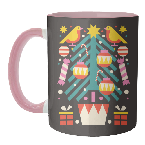 Christmas Tree Geometric Design - unique mug by AbiGoLucky