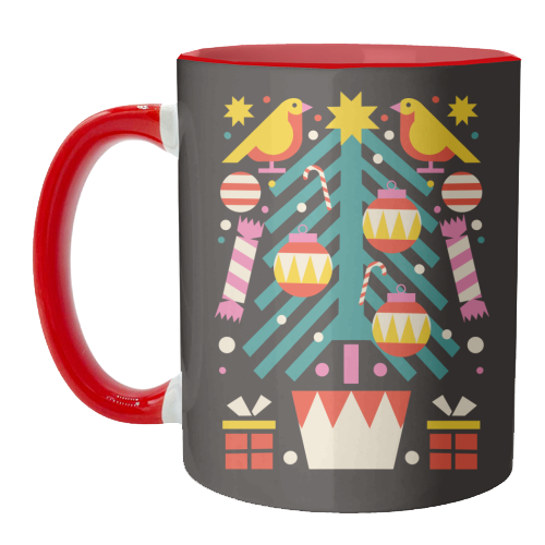 Christmas Tree Geometric Design - unique mug by AbiGoLucky