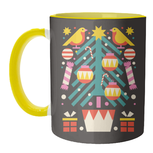 Christmas Tree Geometric Design - unique mug by AbiGoLucky