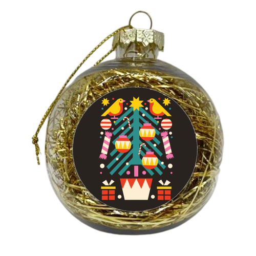 Christmas Tree Geometric Design - xmas bauble by AbiGoLucky