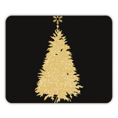 Colourful Christmas baubles on ArtWOW Christmas tree gold glitter by Cheryl Boland