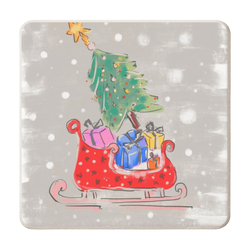 Christmas Tree - personalised beer coaster by Mukta Lata Barua