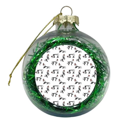 Christmas Unicorns - xmas bauble by Lu Orcheston Findlay