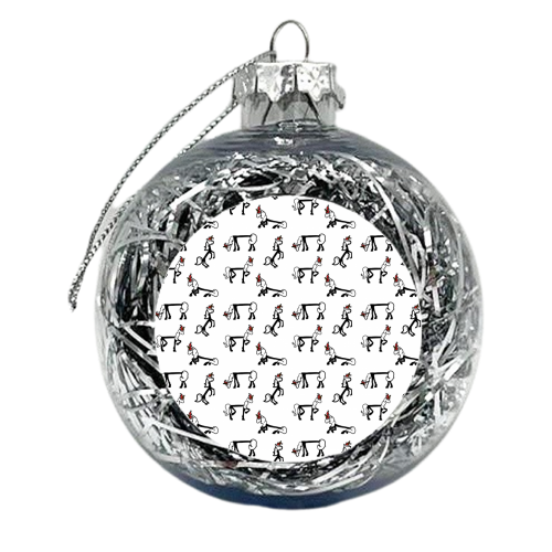 Christmas Unicorns - xmas bauble by Lu Orcheston Findlay