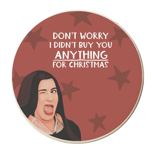 Christmas: Winking face meme - personalised beer coaster by Giddy Kipper
