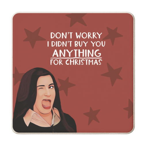 Christmas: Winking face meme - personalised beer coaster by Giddy Kipper