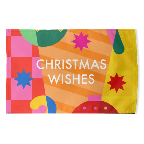 Christmas Wishes Geometric Xmas Design - funny tea towel by AbiGoLucky